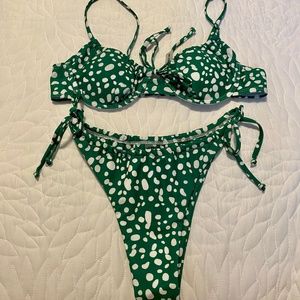 SHEIN Dalmatian Underwire Tie Side Bikini Set
